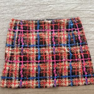 J. Crew Pink and Red Plaid Mini Skirt